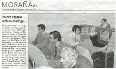 18 de abril de 2007 - Aparici&oacute;n en prensa